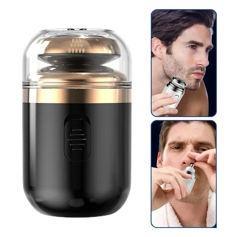 2 - in - 1 Mini Portable Electric Capsule Shaver | Nose Hair Trimmer: Rechargeable Beard Scraper Knife for Men's Travel Grooming - Homebound Essentials