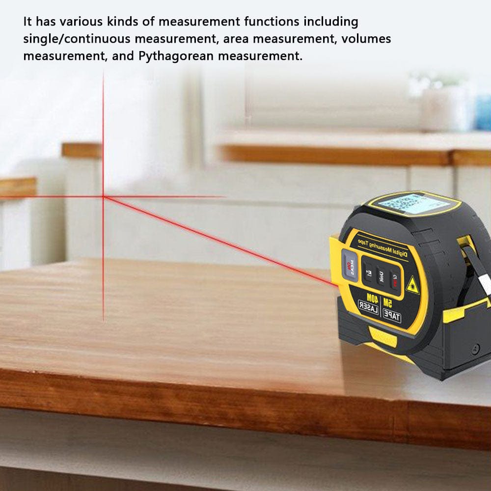 3 - In - 1 Tape Measuring Infrared Laser High - precision Rangefinder - Homebound Essentials