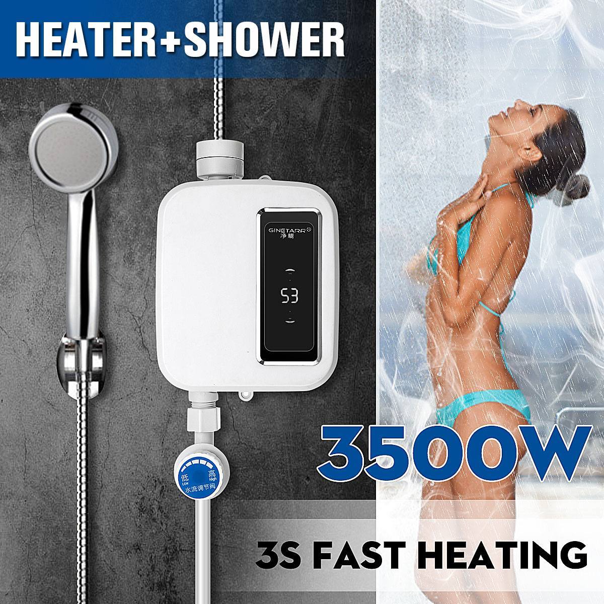 3500W Smart Electric Tankless Water Heater with Temperature Control - Homebound Essentials