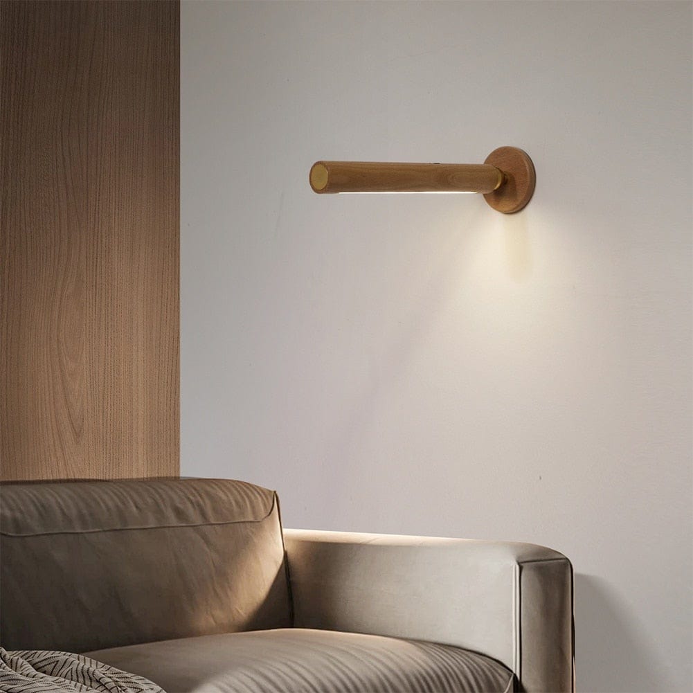 360° Rotatable Wooden LED Wall Lamp - Homebound Essentials