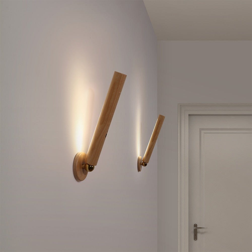 360° Rotatable Wooden LED Wall Lamp - Homebound Essentials