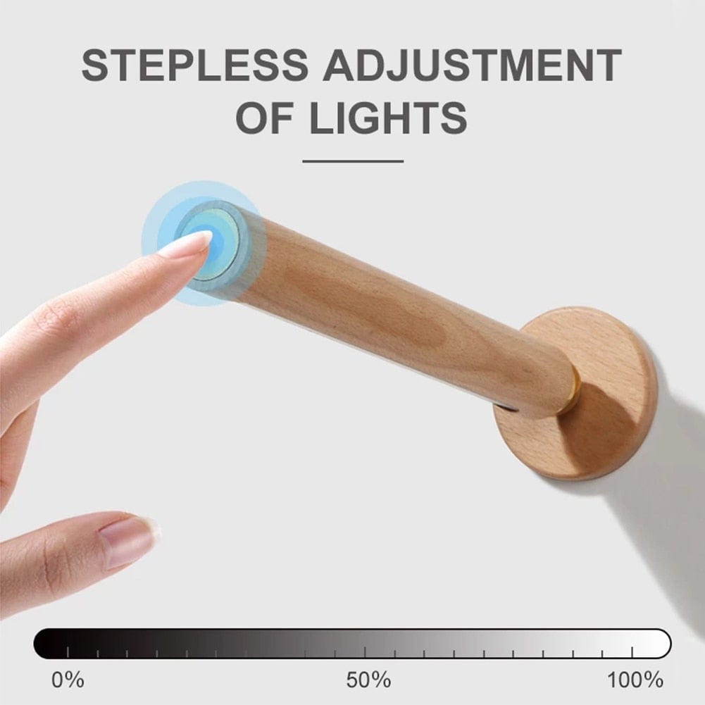 360° Rotatable Wooden LED Wall Lamp - Homebound Essentials