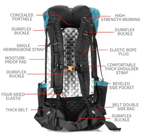 3F UL GEAR - TrekLite Pro Ultralight Adventure Backpack - Homebound Essentials