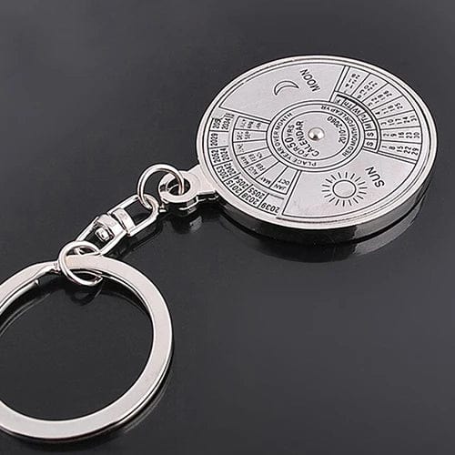 50 Years Perpetual Calendar Silver Alloy Keyring Keychain Keyfob Decoration - Homebound Essentials