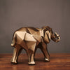 Abstract Geometric Gold Elephant Figurine - Homebound Essentials