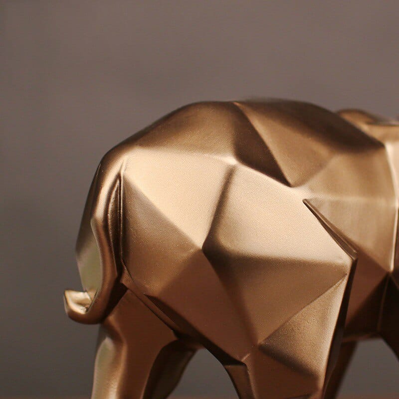 Abstract Geometric Gold Elephant Figurine - Homebound Essentials