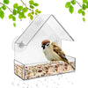 Acrylic Window Bird Feeder - Clear Glass Hanging Birdhouse with Suction Cup - Homebound Essentials