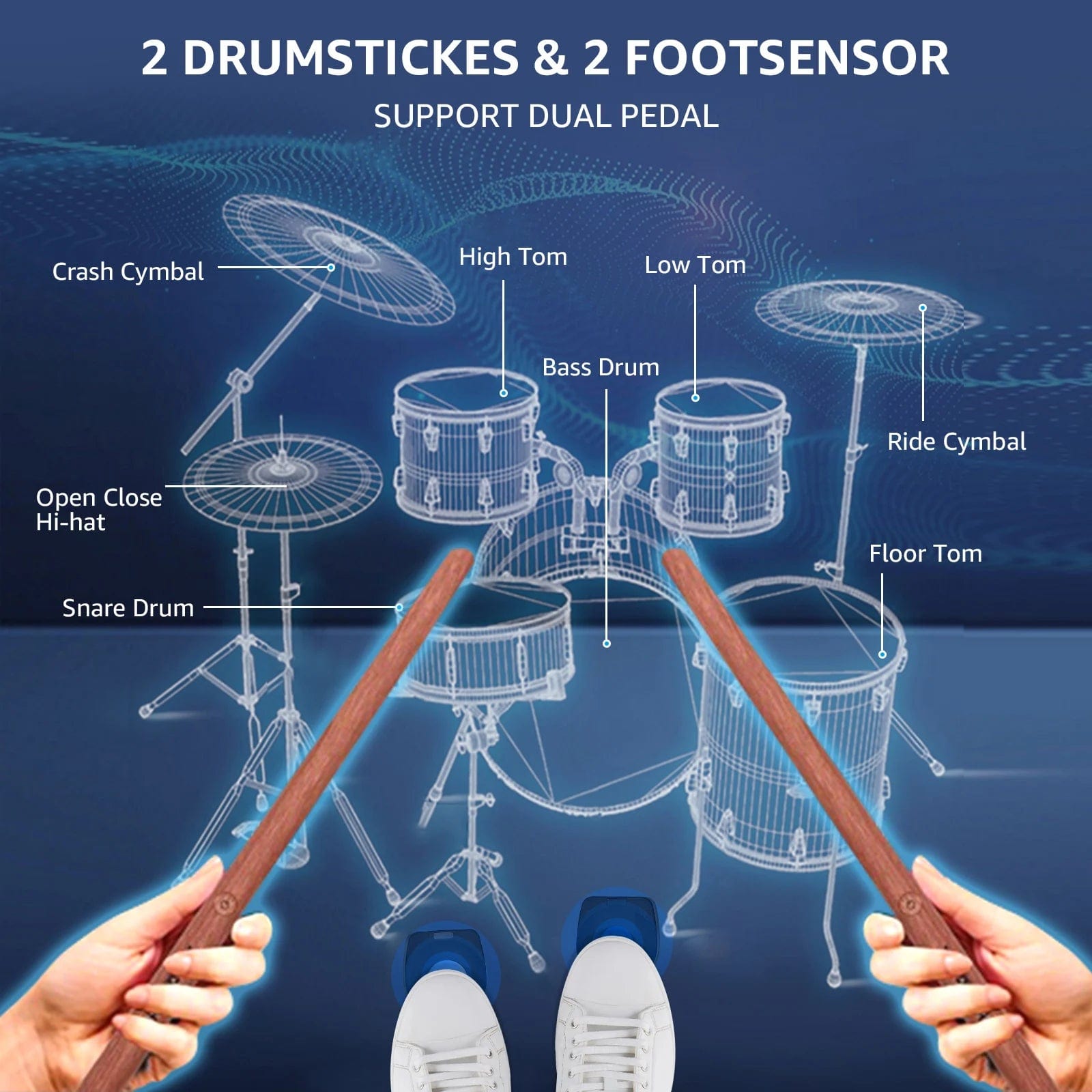 AeroBand PocketDrum 2 PLUS Somatosensory Digital Electronic Air Bluetooth Drum Stick Set - Homebound Essentials