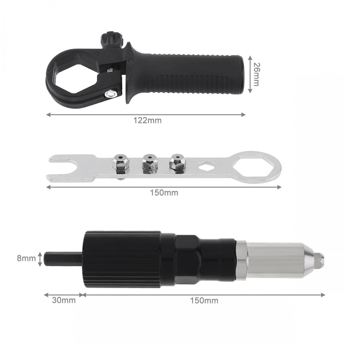 Alloy Steel Electric Rivet Gun Adapter - Homebound Essentials