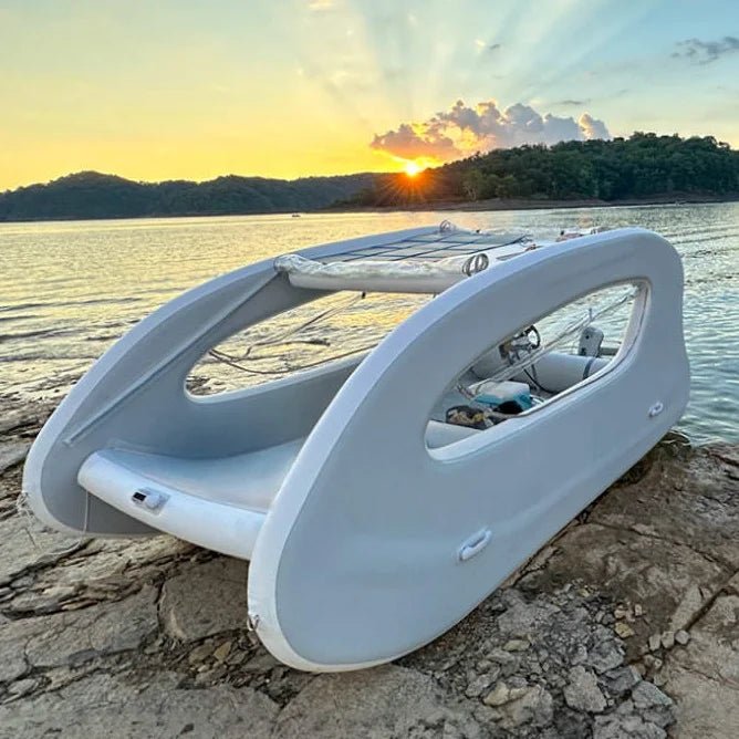 AquaCat: Electric Pontoon Boat, Inflatable PVC DWF Catamaran - Homebound Essentials