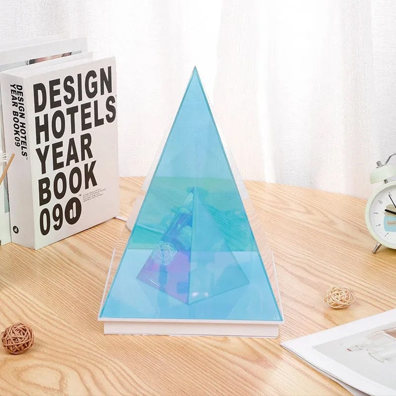 Atmospheric Pyramid Acrylic Lamp - Colorful Table Light - Homebound Essentials