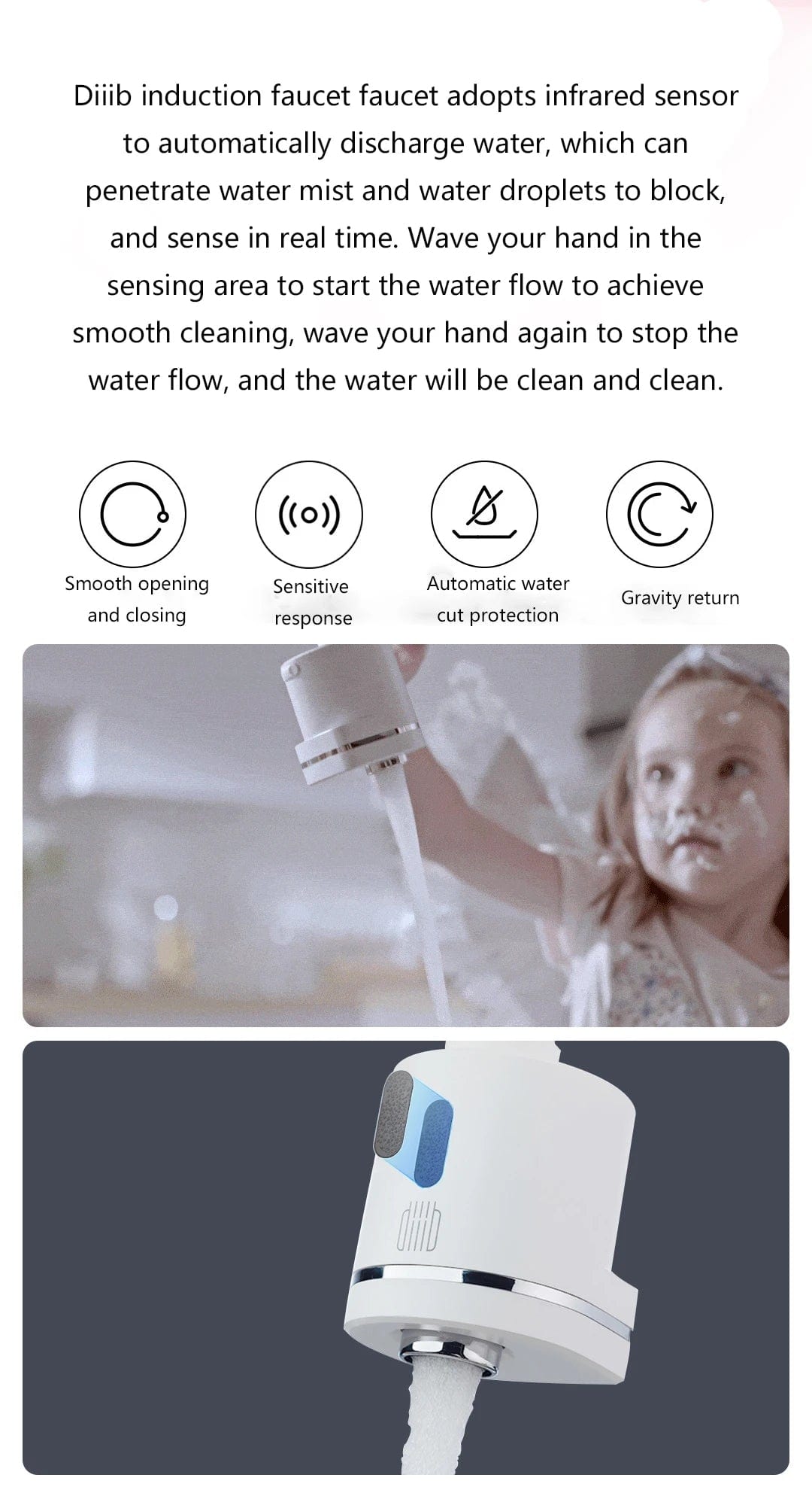 Automatic Sense Infrared Unplugged Touchless Smart Induction Faucet - Homebound Essentials