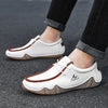 AutumnCraft Leather Loafers: Autumn Handmade Leather Casual Men's Sneakers: Fashionable Loafers, Breathable Low Top Flat Driving Shoes - Homebound Essentials