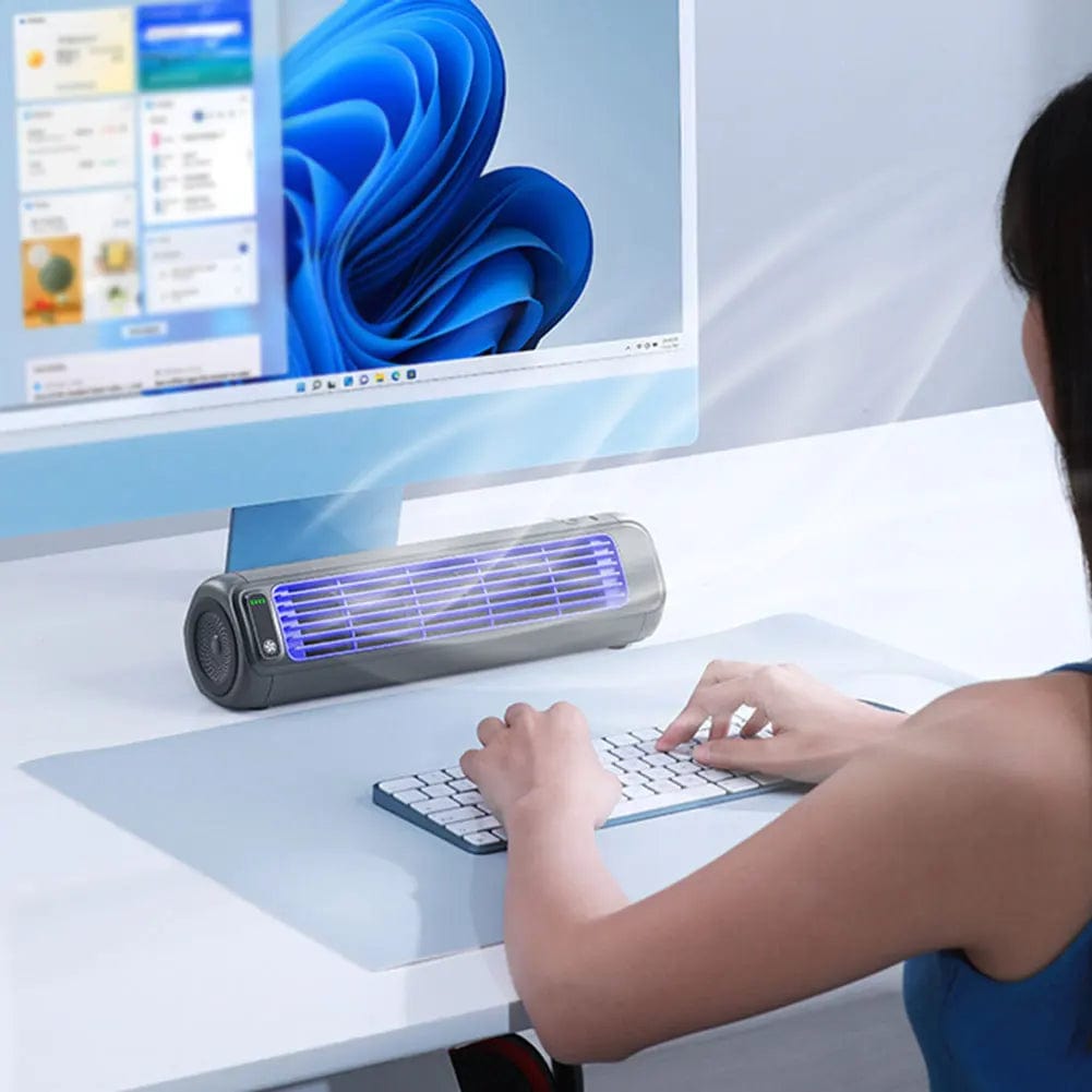 BreezeTower: Portable Quiet Bladeless Desktop Fan - Homebound Essentials