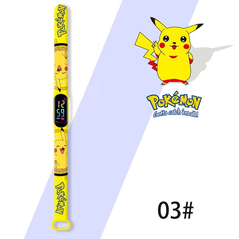 Cartoon Anime Pokémon Children’s Watch – Kawaii Pikachu Sports LED Wristband - Homebound Essentials