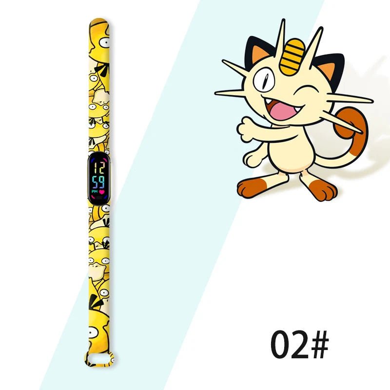 Cartoon Anime Pokémon Children’s Watch – Kawaii Pikachu Sports LED Wristband - Homebound Essentials