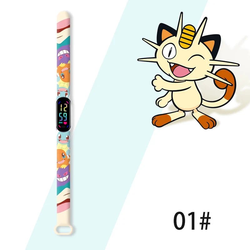 Cartoon Anime Pokémon Children’s Watch – Kawaii Pikachu Sports LED Wristband - Homebound Essentials