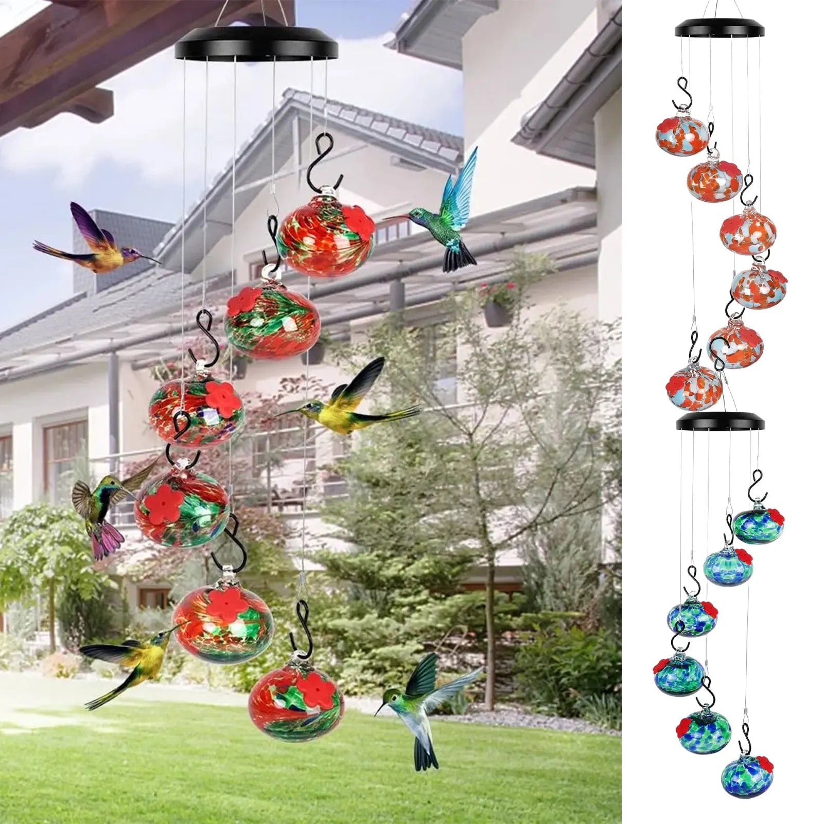 Chime N Dine Hummingbird Haven - Handcrafted Feeder for Birds - Homebound Essentials