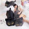 Cute Black Cat Plush Toy - Kawaii Cuddly Pillow Cushion - Homebound Essentials