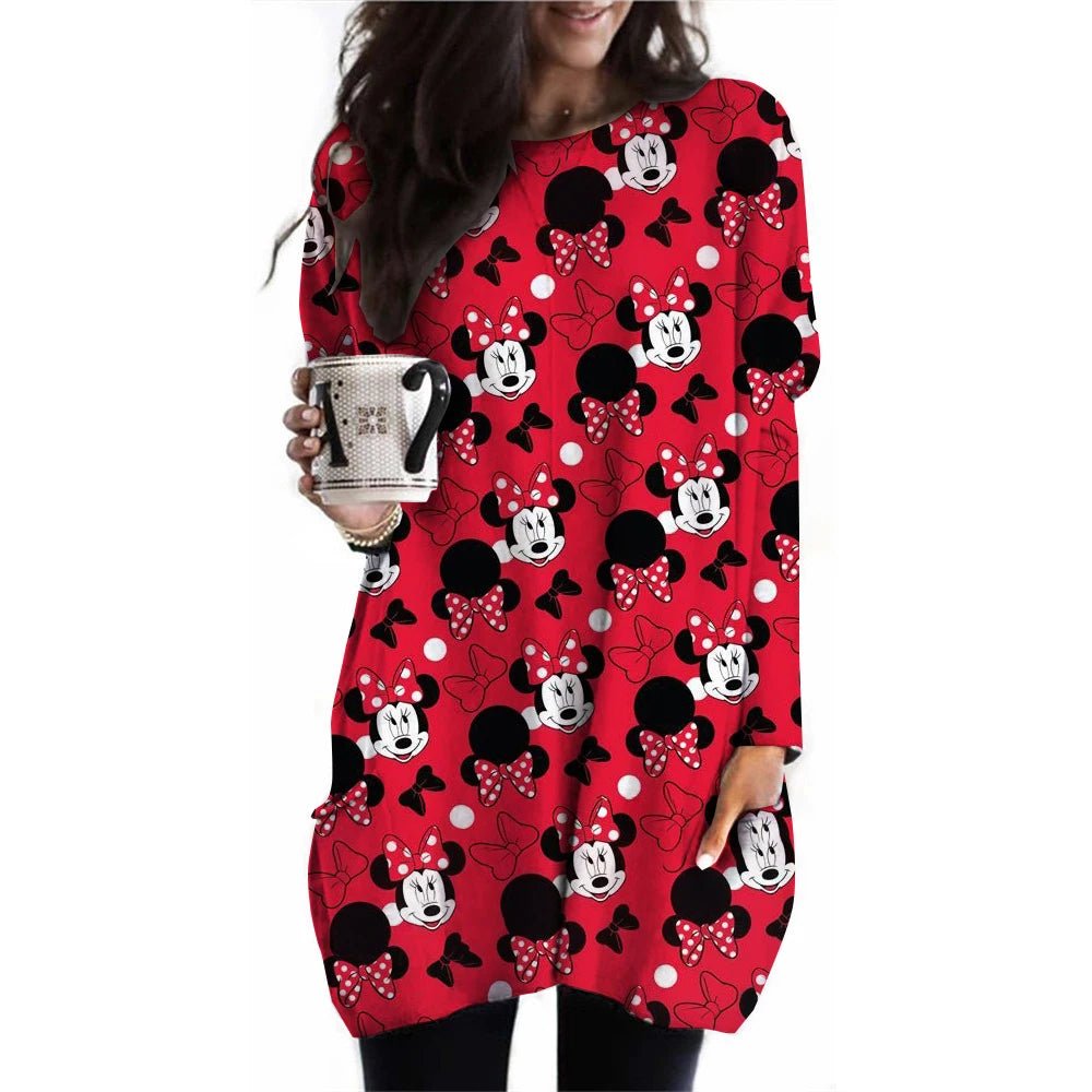 Disney Mickey Mouse Printed Long - Sleeved T-Shirt (Plus Size) - Homebound Essentials