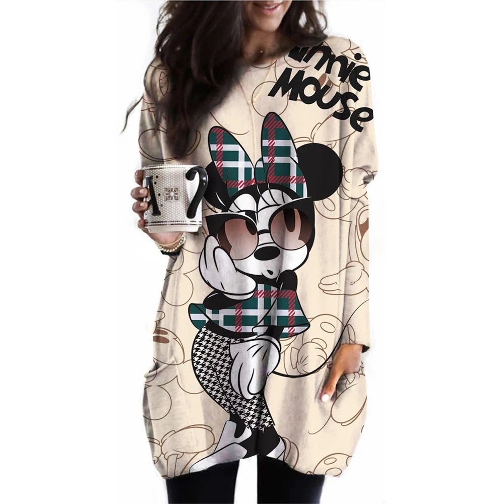 Disney Mickey Mouse Printed Long - Sleeved T-Shirt (Plus Size) - Homebound Essentials