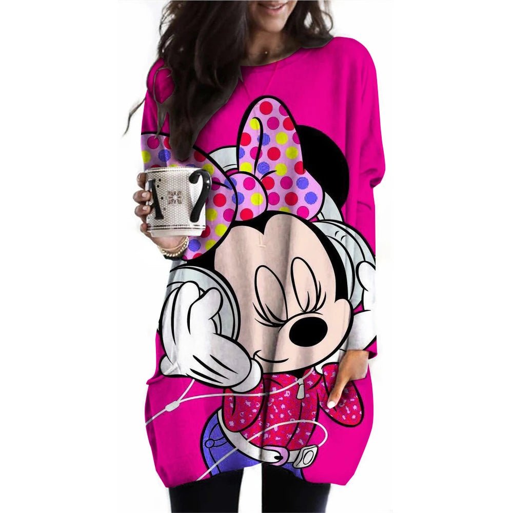 Disney Mickey Mouse Printed Long - Sleeved T-Shirt (Plus Size) - Homebound Essentials