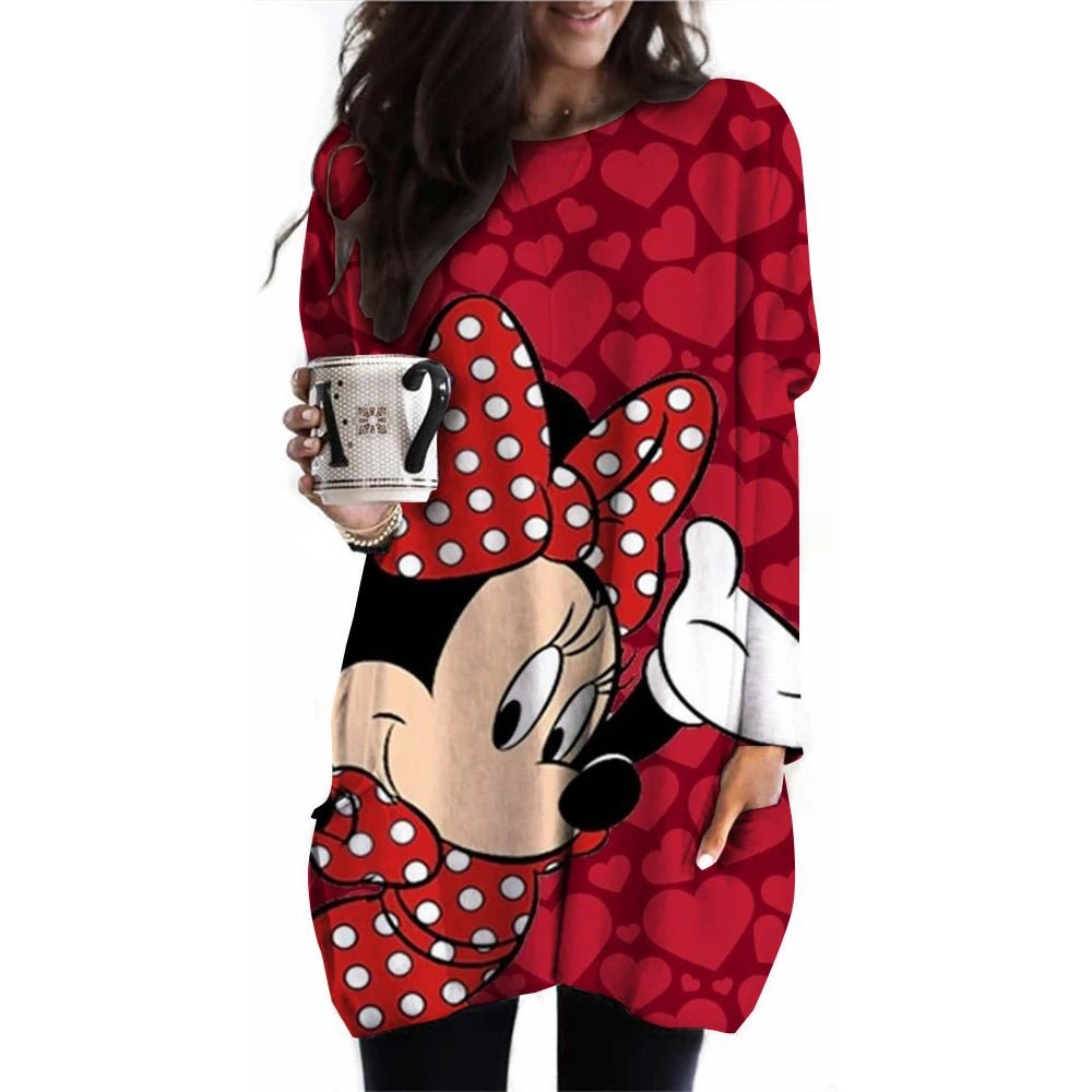 Disney Mickey Mouse Printed Long - Sleeved T-Shirt (Plus Size) - Homebound Essentials