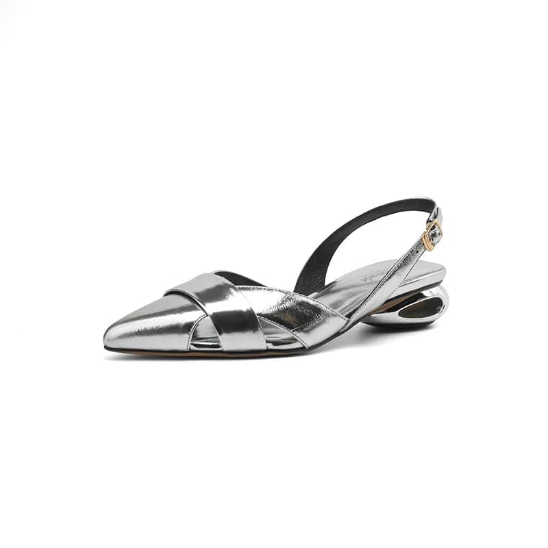 EleganceStep: Casual Women Sandals with Buckle Strap, Genuine Leather Heels - Homebound Essentials