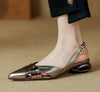 EleganceStep: Casual Women Sandals with Buckle Strap, Genuine Leather Heels - Homebound Essentials