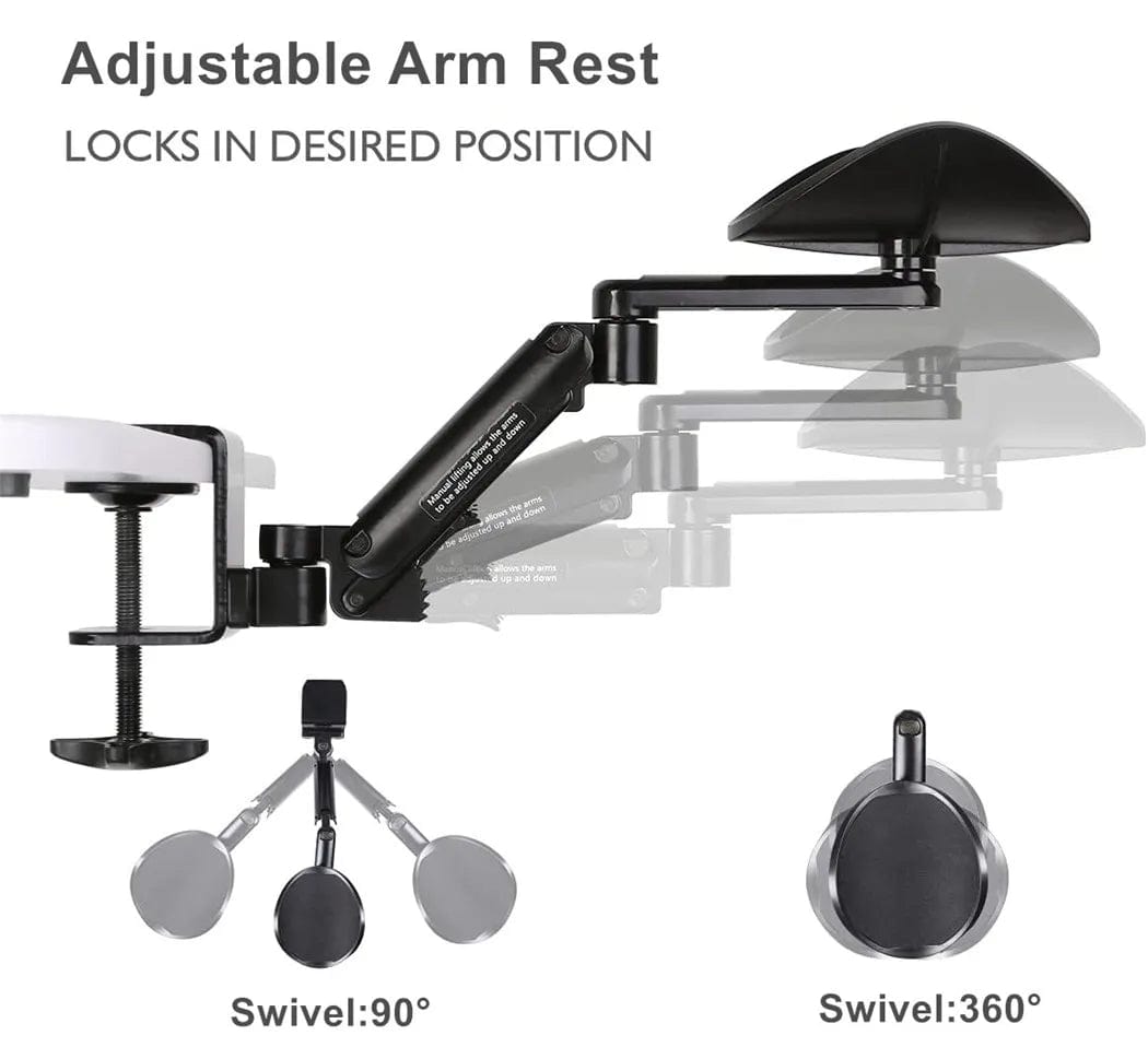 Ergonomic Office Arm Pads - Rotating Arm Rest for Desk with Wrist Support and Mouse Pad - Homebound Essentials