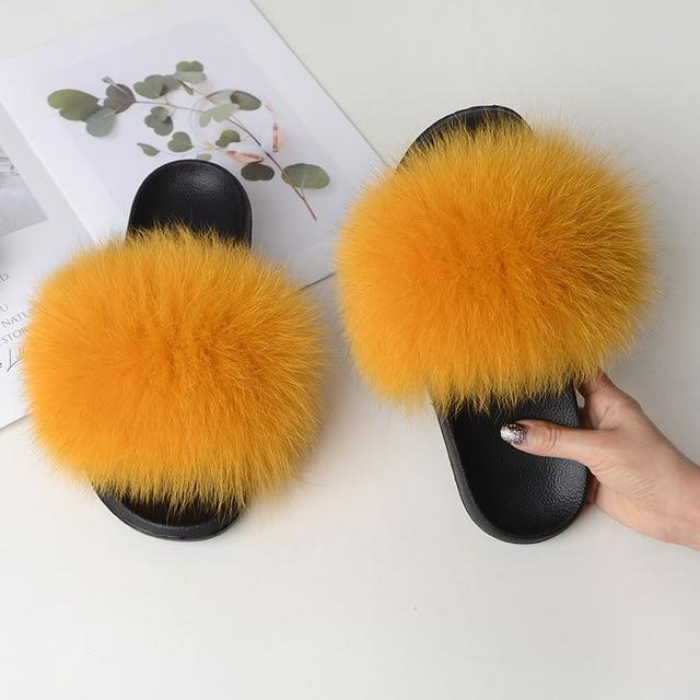 FabFlurry - Ladies Luxury Fluffy Slides - Homebound Essentials