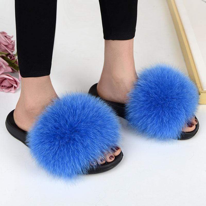 FabFlurry - Ladies Luxury Fluffy Slides - Homebound Essentials