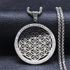 Flower of Life Stainless Steel Chakras Chain Necklace – Metatron Cube Sacred Geometry Jewelry - Homebound Essentials