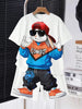 Funny Bear Harajuku T-Shirt for Men - Summer Loose Fit Short Sleeve Couple Suit - Homebound Essentials