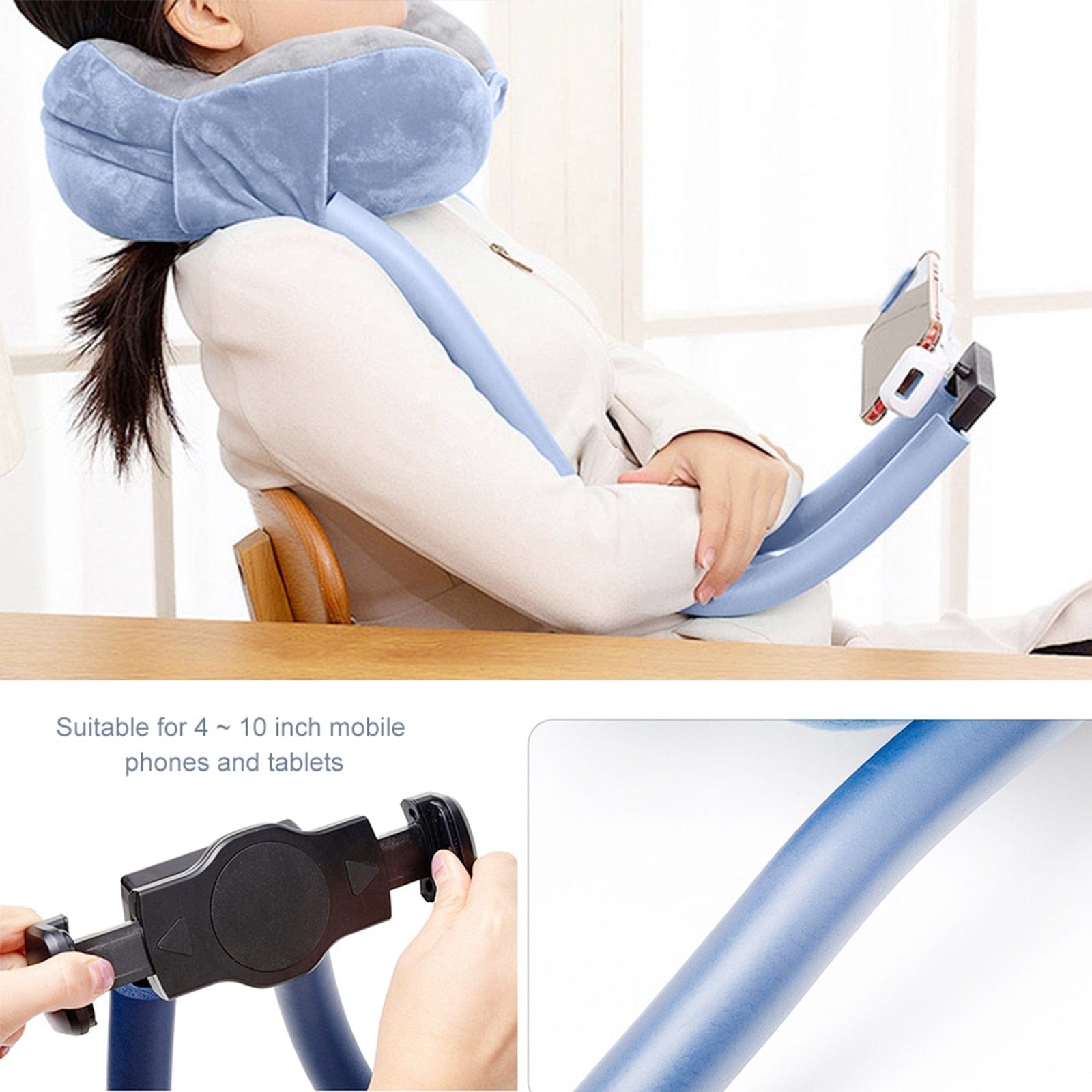 GoosePillow - Multipurpose Neck Pillow With Gooseneck Phone and Tablet Holder - Homebound Essentials