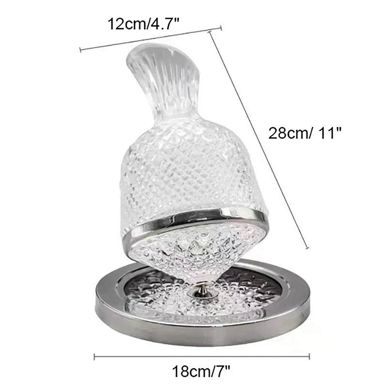 High - Grade Crystal Glass 360° Rotating Decanter – 1500ml Wine Dispenser & Aerator - Homebound Essentials