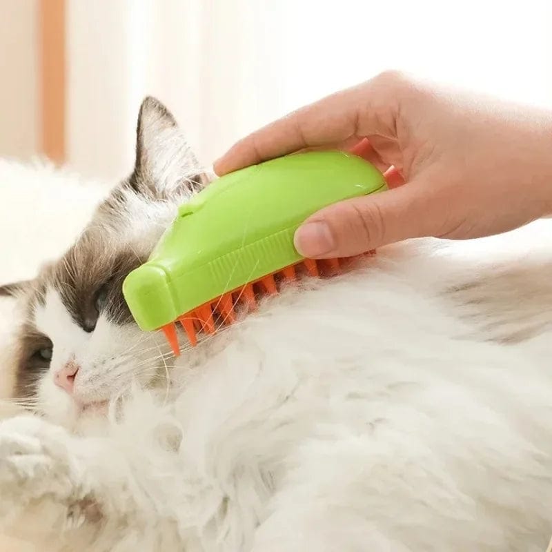 HomeBound Essentials Green Banana 3 in 1 Pet Electric Steam Grooming Hair Removal Brush