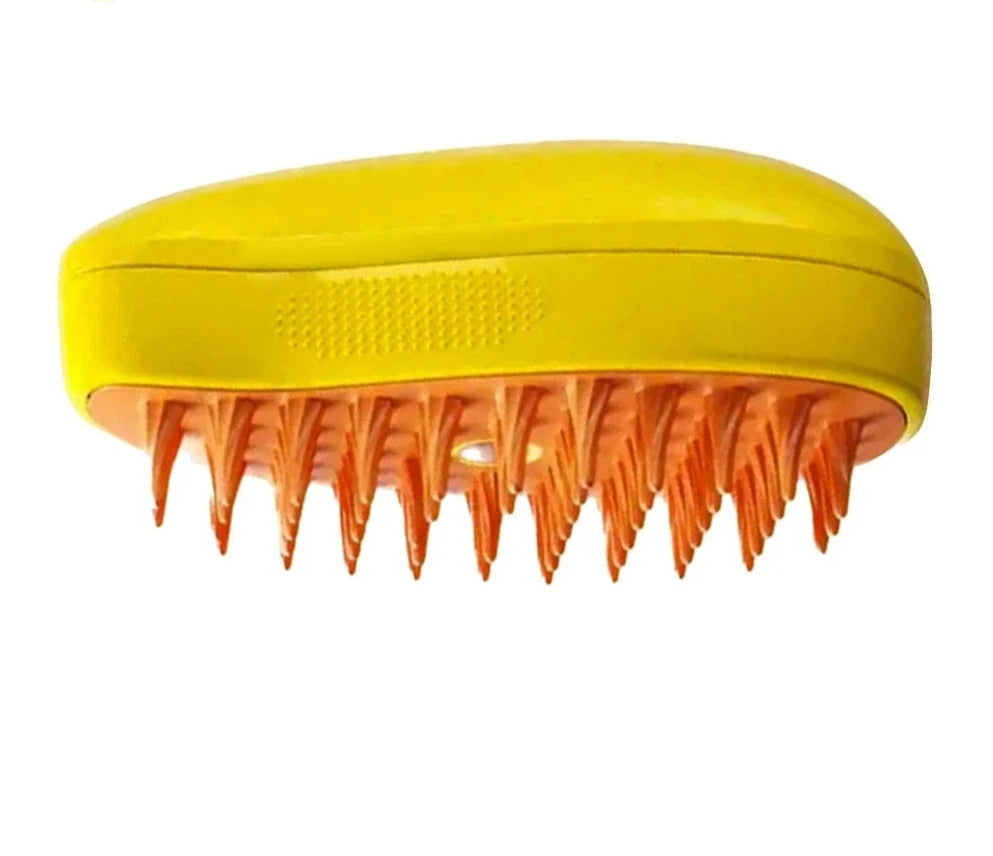 HomeBound Essentials Yellow Mango 3 in 1 Pet Electric Steam Grooming Hair Removal Brush