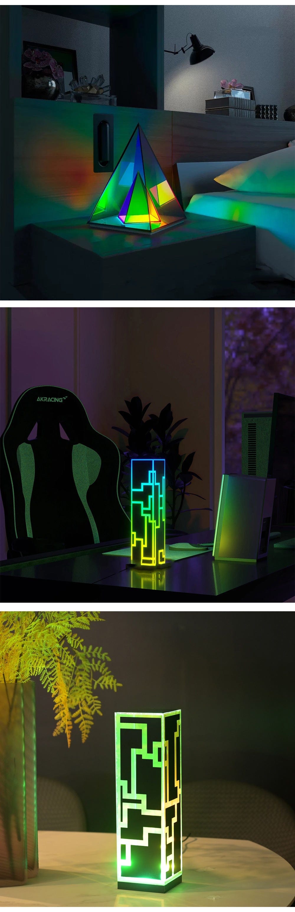 HomeBound Essentials 3D Cube Acrylic Atmospheric Standing Night Light