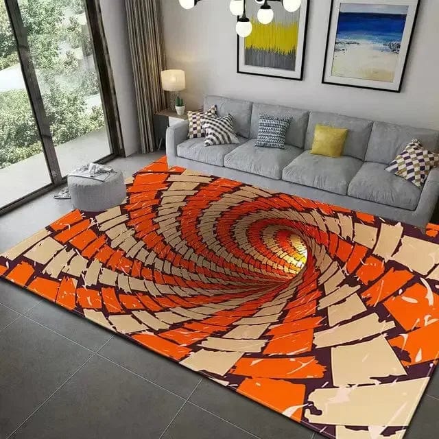 HomeBound Essentials 10 / 160x200cm 63x79 inch 3D Vortex Geometric Optical Illusion Living Room Carpet