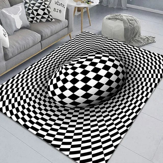 HomeBound Essentials 16 / 160x200cm 63x79 inch 3D Vortex Geometric Optical Illusion Living Room Carpet