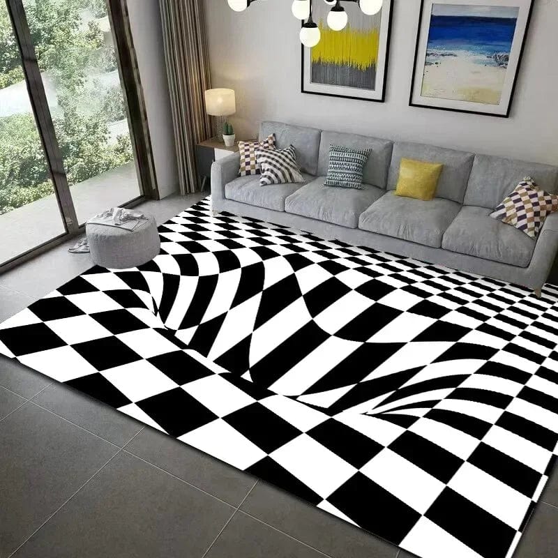 HomeBound Essentials 3 / 160x200cm 63x79 inch 3D Vortex Geometric Optical Illusion Living Room Carpet