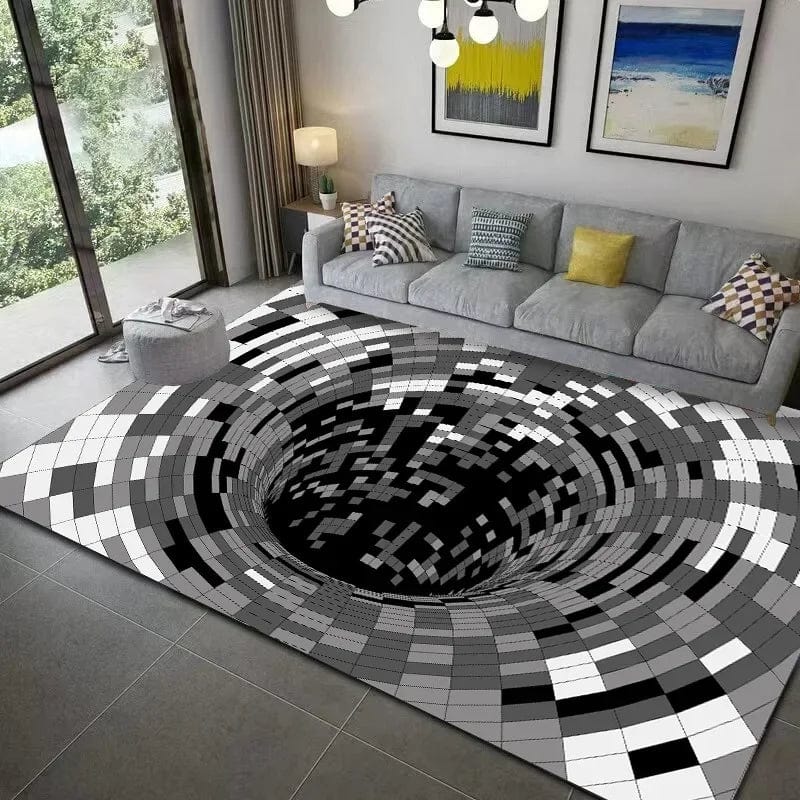 HomeBound Essentials 3D Vortex Geometric Optical Illusion Living Room Carpet