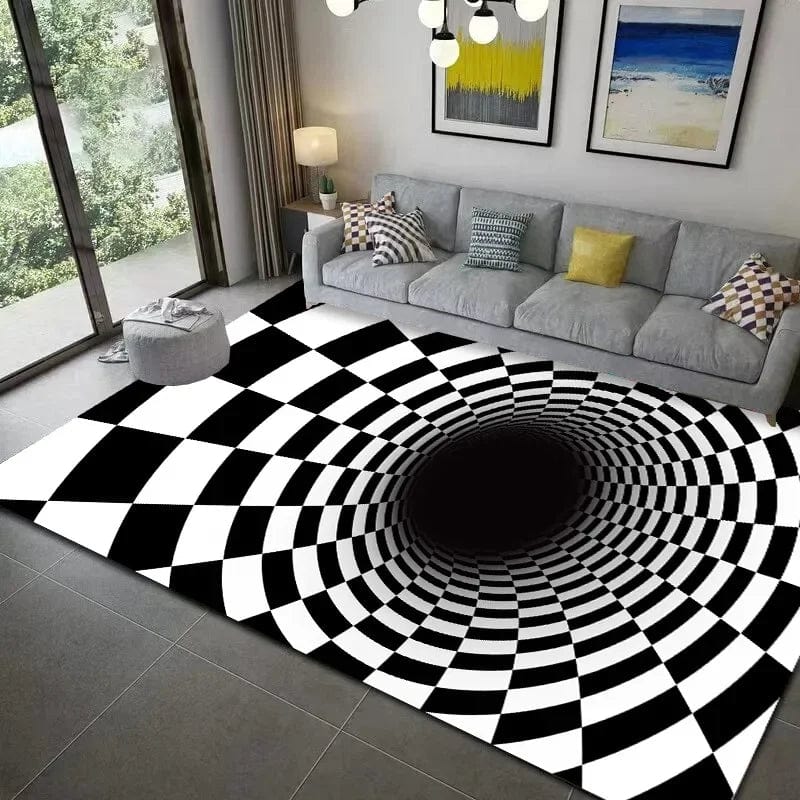 HomeBound Essentials 5 / 160x200cm 63x79 inch 3D Vortex Geometric Optical Illusion Living Room Carpet