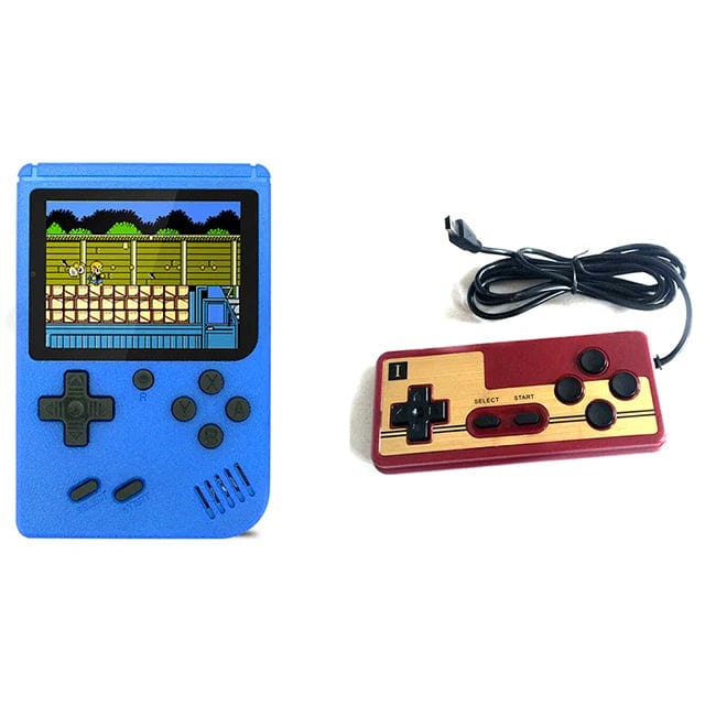 HomeBound Essentials Blue with 1 Gamepad 500 in 1 Portable Retro Handheld Gameboy Game Console 3.0 Inch LCD Screen