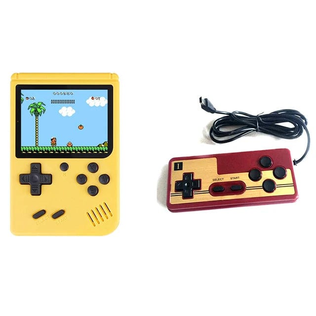 HomeBound Essentials Yellow with 1Gamepad 500 in 1 Portable Retro Handheld Gameboy Game Console 3.0 Inch LCD Screen