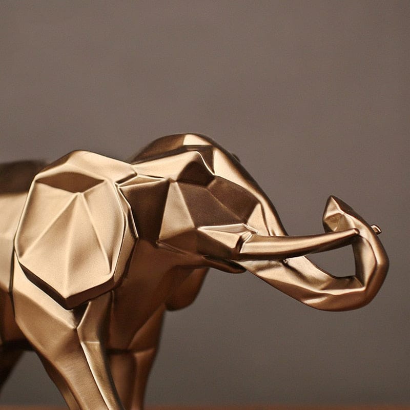 HomeBound Essentials Abstract Geometric Gold Elephant Figurine
