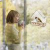 HomeBound Essentials A Acrylic Window Bird Feeder - Clear Glass Hanging Birdhouse with Suction Cup