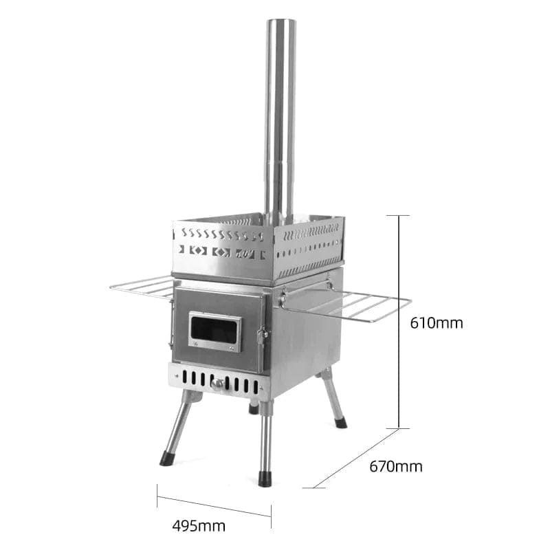 HomeBound Essentials Arctic Heatwave Camping Stove - Premium Stainless Steel Wood-Burning Heater for Outdoor Saunas