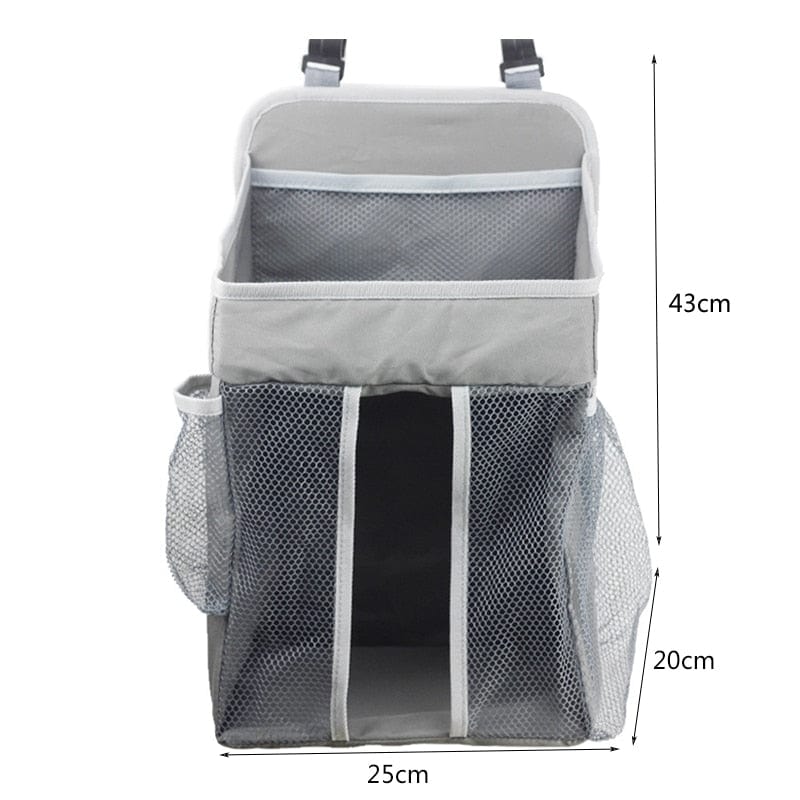 HomeBound Essentials Grey 25x20x43cm BabyCrib - Hanging Foldable Diaper Storage Bag Organizer
